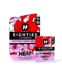 Straight Heat Eighties 7-Hydroxy Chewable Tablets Cotton Candy Grape 80mg Per tablet