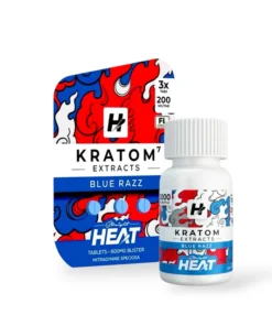 Straight Heat Kratom Extract Chewable Tablets Blue Razz 200mg Per Tablet