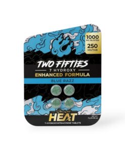 Straight Heat Two Fifties 7-Hydroxy Chewable Tablets Blue Razz 250mg