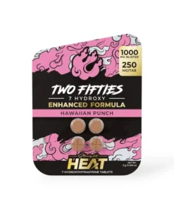 Straight Heat Two Fifties 7-Hydroxy Chewable Tablets Hawaiian Punch 250mg