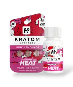 Straight Heat Eighties Kratom Extract Chewable Tablets Pink Lemonade 200mg Per Tablet